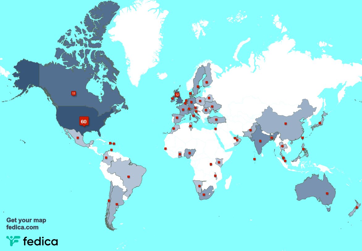 We have 2 new followers from USA 🇺🇸, and more last week. See fedica.com/!MicMorose