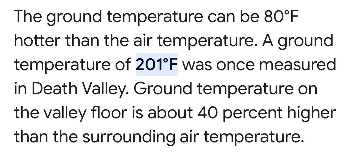 Im Death Valley wurden Bodentemperaturen von knapp 94 °C gemessen. Warum warten wir NOCH IMMER, bis es zu spät ist?

#Klimakatastrophe #Klimawandel #TempoLimitJETZT