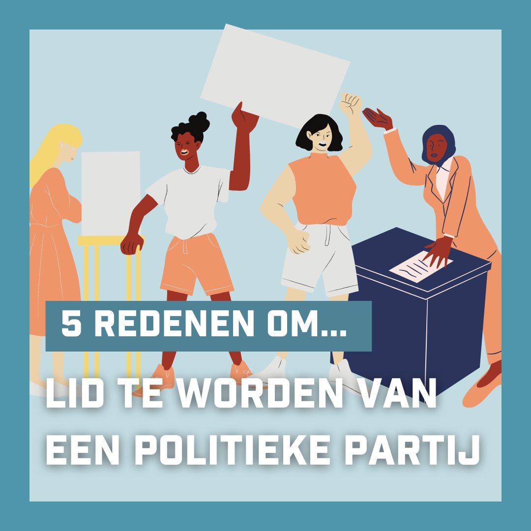 Wist je dat nog geen 3% van de Nederlanders is lid van een politieke partij? 🤔 Er komen nieuwe verkiezingen aan, en om invloed te hebben op de politiek kan jij meer doen dan alleen stemmen. Stem op een Vrouw geeft 5 redenen om lid te worden van een politieke partij! 👇 (1/7)
