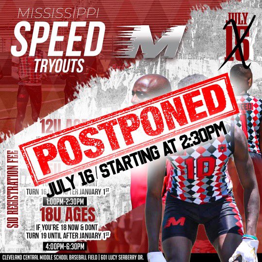 7v7Speed's tweet photo. Nothing changed but the date!! See y’all tomorrow at 2:30 15u &amp; 18u! All 12u kids that didn’t make it contact a coach. SZN4 could🔥
#TrustTheProcess
#SpeedKills 
@iam_jtgray @Big_E_14 @BHoward_11 @MacCorleone74 @Rebels247 @PrepRedzoneMS https://t.co/HQcL89x4gJ