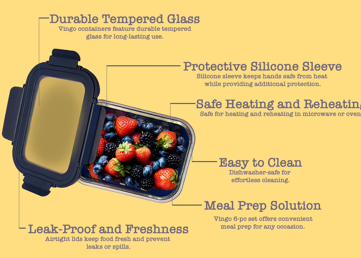 BobluPlatform's tweet image. VingoMart's Glass Food Storage Containers are a game-changer!💥✨

Say goodbye to plastic waste and hello to sustainable storage.
Experience the ultimate freshness and convenience while reducing your environmental footprint. 

Join the glass revolution! 🍽️🌍
#SustainableStorage