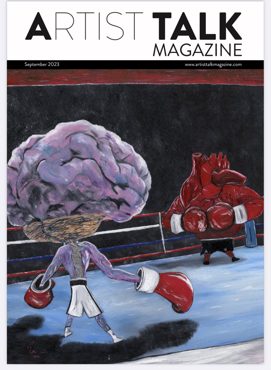 The September issue of Artist Talk Magazine features my work on the cover. 
“Brain Vs. Heart: Round 1” on the cover! Coming soon… issue #27 #magazinecover #artist #oilpainting