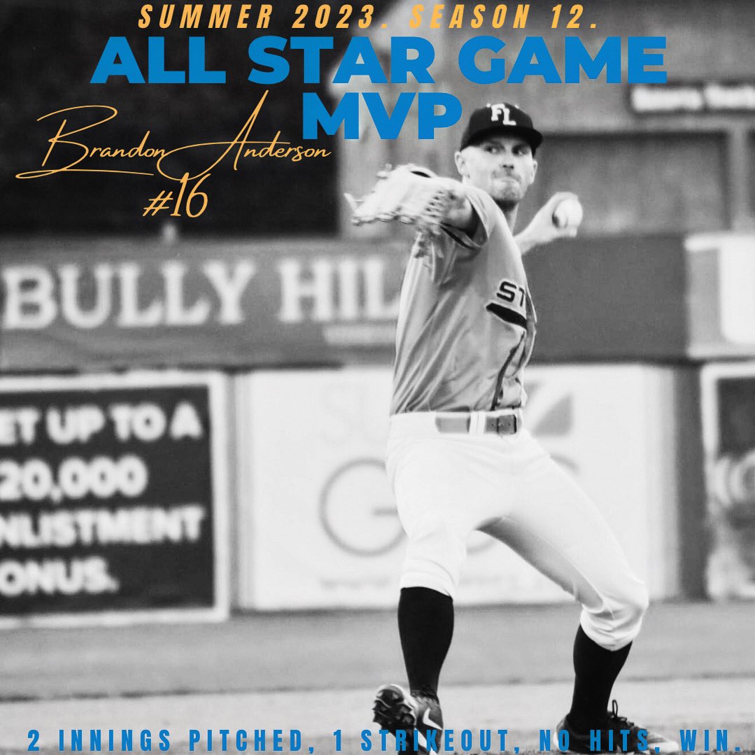 FlLakers's tweet photo. MVP MVP MVP

Congratulations to @B_Anderson23 on earning the Most Valuable Player award in the 2023 All Star Game as he picked up the win on the mound against the Batavia Muckdogs. https://t.co/JMFJh0gJTL