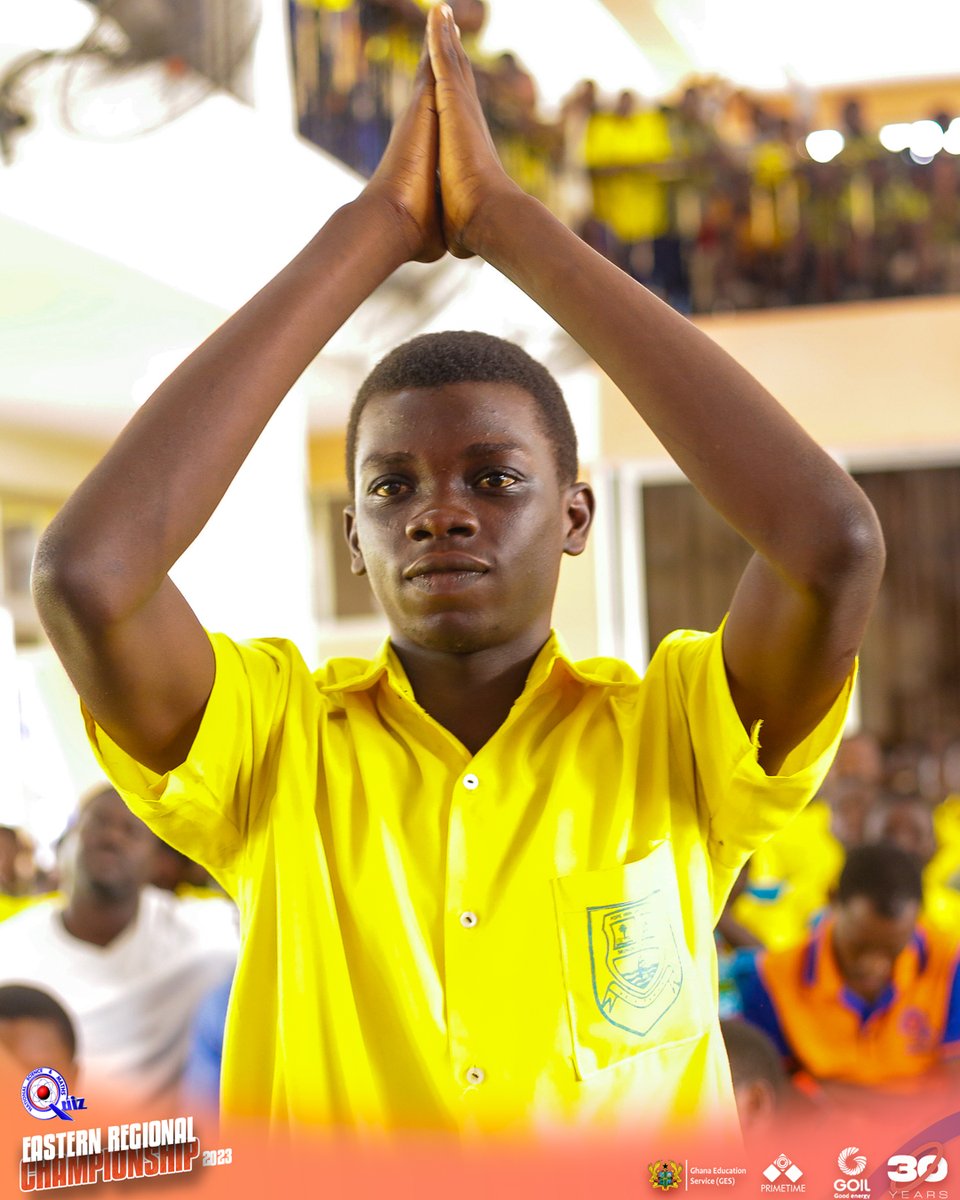 NSMQGhana's tweet photo. EASTERN REGIONAL CHAMPIONSHIP FINALE

End of Contest

Pope John SHS &amp; Minor Seminary: 34pts
Abuakwa State College: 32pts
St. Peter’s SHS: 17pts

POJOSS have done it! Fair play to ABUSCO for an exciting contest 😍

@GOIL_Official 

#NSMQ2023 #NSMQ30 #Primetime https://t.co/jTr1liHbeC