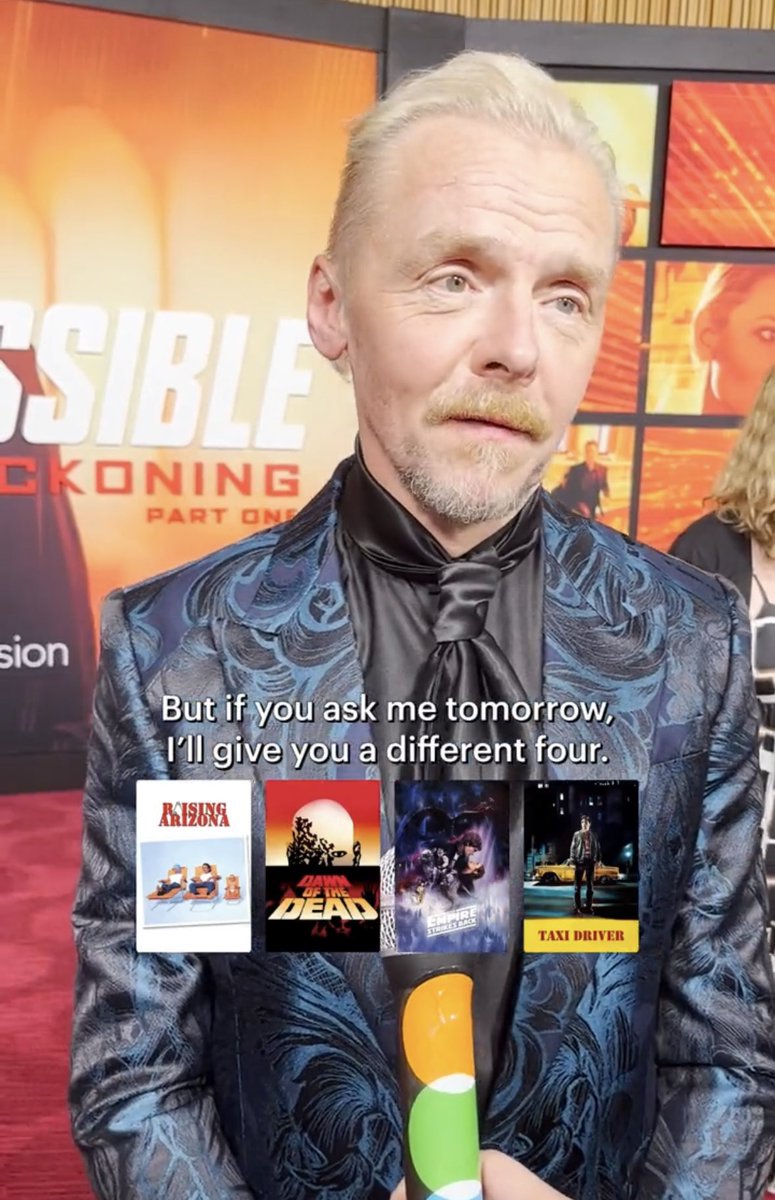 DiscussingFilm's tweet photo. Rebecca Ferguson and Simon Pegg’s 4 favorite movies.

(Source: @letterboxd) https://t.co/TmRaygO0Jp