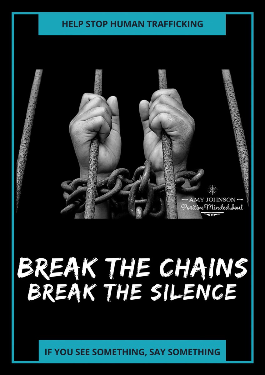 PositiveAmyyy's tweet photo. Stop Human Trafficking! Break the silence and let’s unite in the fight to end it! If you see something, say something! Join in the fight to help save lives! #WhyIFight #OUR #OperationUndergroundRailroad #EndHumanTrafficking #SoundOfFeeedom @OURrescue @TimBallard @paulgreenemedia https://t.co/hQwR2xhfRZ