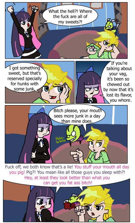 upsidedown_matt's tweet photo. [Vulgar language warning]

Something I drew about 10 years, I'm looking forward to the new #pantyandstocking Season.

Though who's better girl, Panty or Stocking? Or is it one of the Daemon sisters?! https://t.co/znNXTasBfN