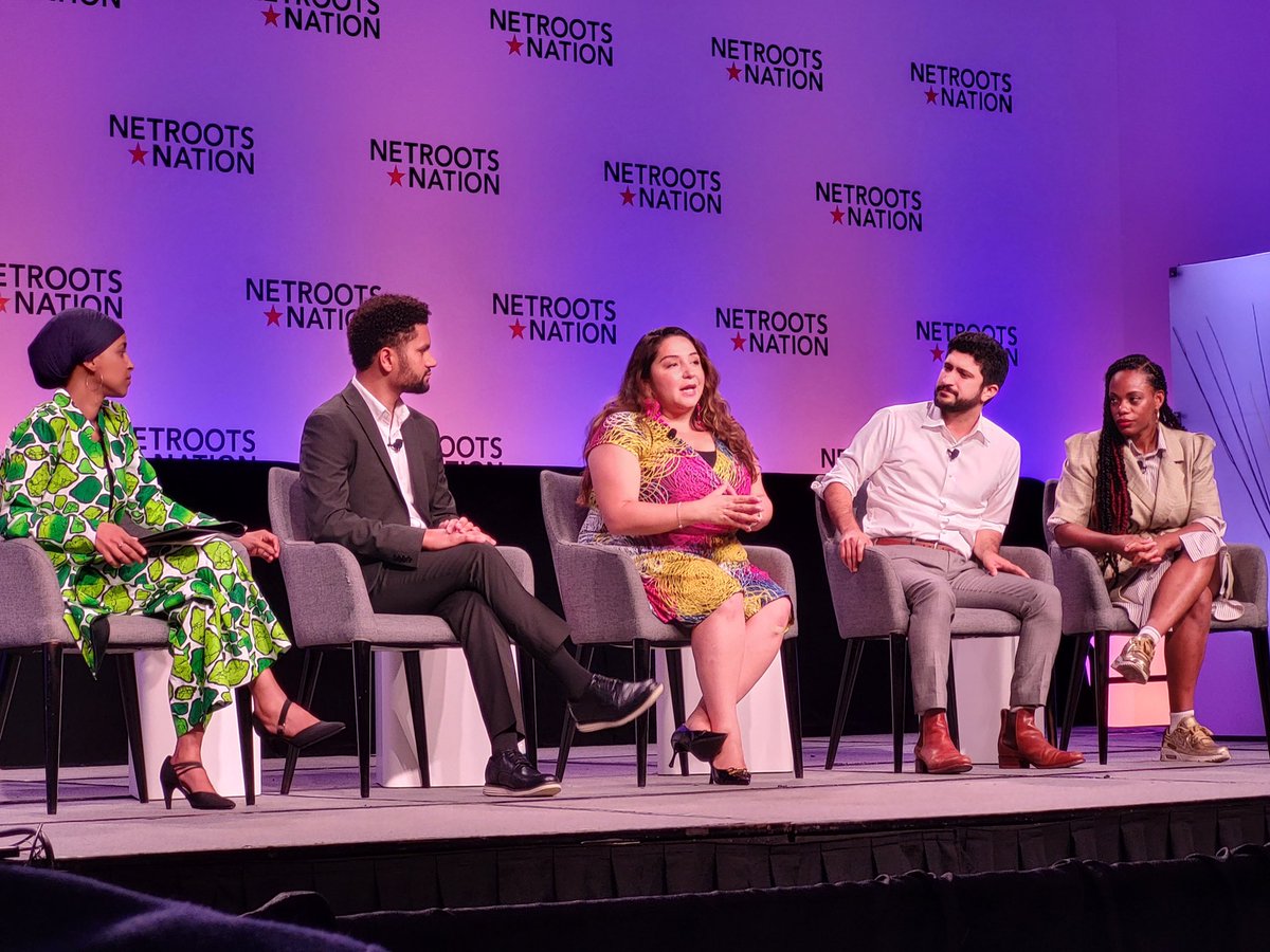 repdeliaramirez's tweet image. What an honor to stand beside my roomie @RepSummerLee and great friends @RepMaxwellFrost &amp;amp; @RepCasar to share during @Netroots_Nation how as young progressives we are pushing forward progressive policies for working families! ¡Vamos por más! #NN23