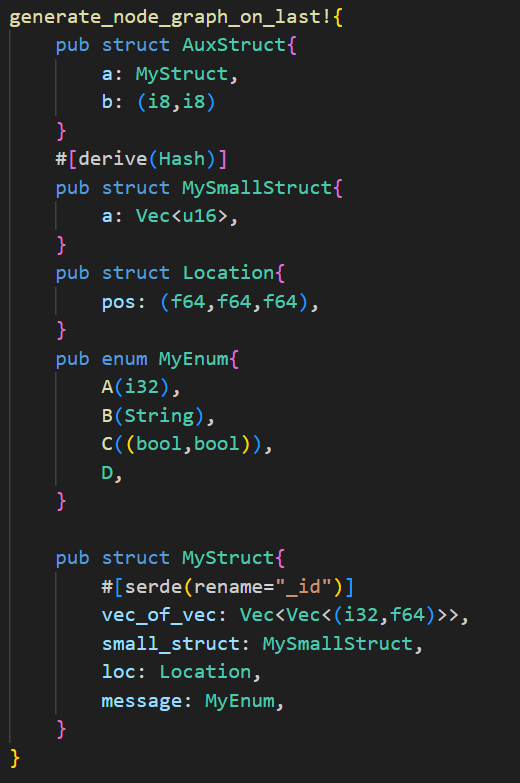 Jourdan_Ben's tweet photo. Got version 0 of my latest side project going:

If you want to configure a feature extraction pipeline as a DAG, using the same structs/enums you use for deserialization, this may eventually be useful (maybe).

 ❤️ to (https://t.co/RqsaBrOYyN)
 and @PlayTheProcess

#Rust https://t.co/AFcmAaBgOK