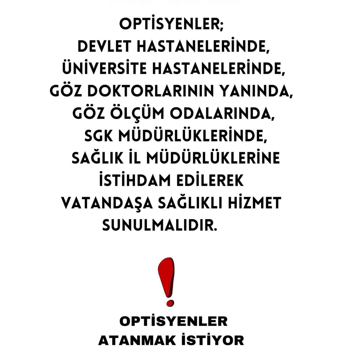 Optik magaza denetlemeleri OPTİSYENLERİN görevidir <a href="/saglikbakanligi/">T.C. Sağlık Bakanlığı</a> <a href="/drfahrettinkoca/">Dr. Fahrettin Koca</a> 
<a href="/RTErdogan/">Recep Tayyip Erdoğan</a>
<a href="/KutahyaSaglik/">Kütahya İl Sağlık Müdürlüğü</a>
<a href="/KutahyaSgim/">Kütahya Sosyal Güvenlik İl Müdürlüğü</a>
<a href="/KHastanes/">Kütahya Evliya Çelebi Eğitim ve Araştırma Hastanes</a>
<a href="/ksbu_kurumsal/">Kütahya Sağlık Bilimleri Üniversitesi</a> 
<a href="/kutahyaadsh/">kutahyaadsh</a>
<a href="/tubavuralcokal/">Dr. Tuba Vural Çokal 🇹🇷</a>
<a href="/gozdekirisciogl/">gozde kiriscioglu</a>
#GözdoktorunaOptisyenŞART 
#optisyene2000atama