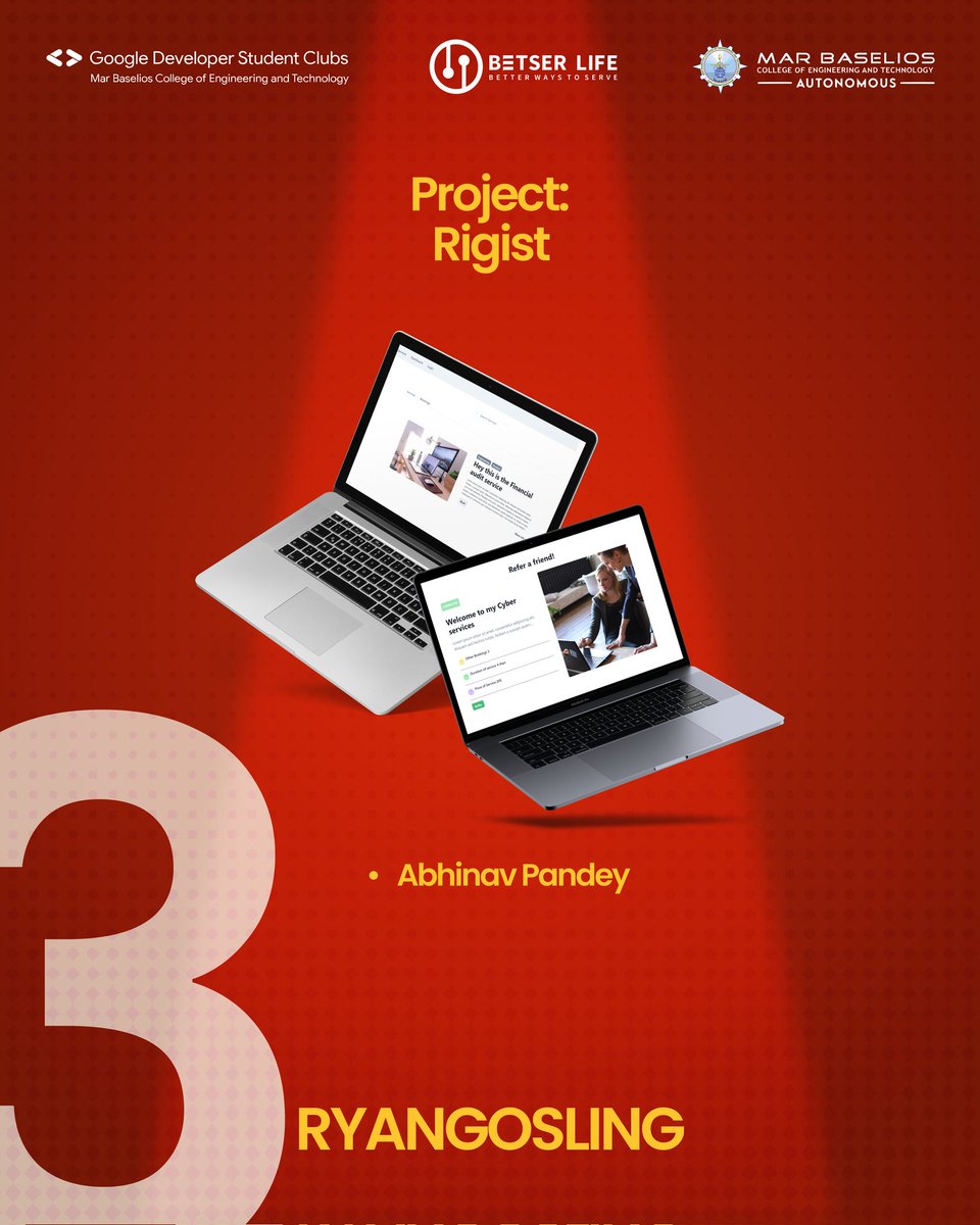 gdscmbcet's tweet photo. Folks, finally the wait is over & and the results are out !🥳
GDSC MBCET proudly announces the winners of the Web track! 🏆
🥇404:Team Not Found
🥈Code Warriors
🥉RYANGOSLING
Congrats to the teams for creating some amazing projects! 🔥
#gdscmbcet #TechnoVerse https://t.co/SvPNf9PnEn