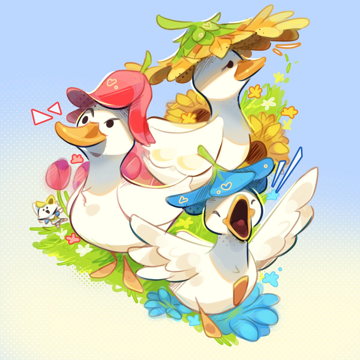 LuckyToffee5's tweet photo. ducks with flower crowns! https://t.co/iXkvZmxfGO