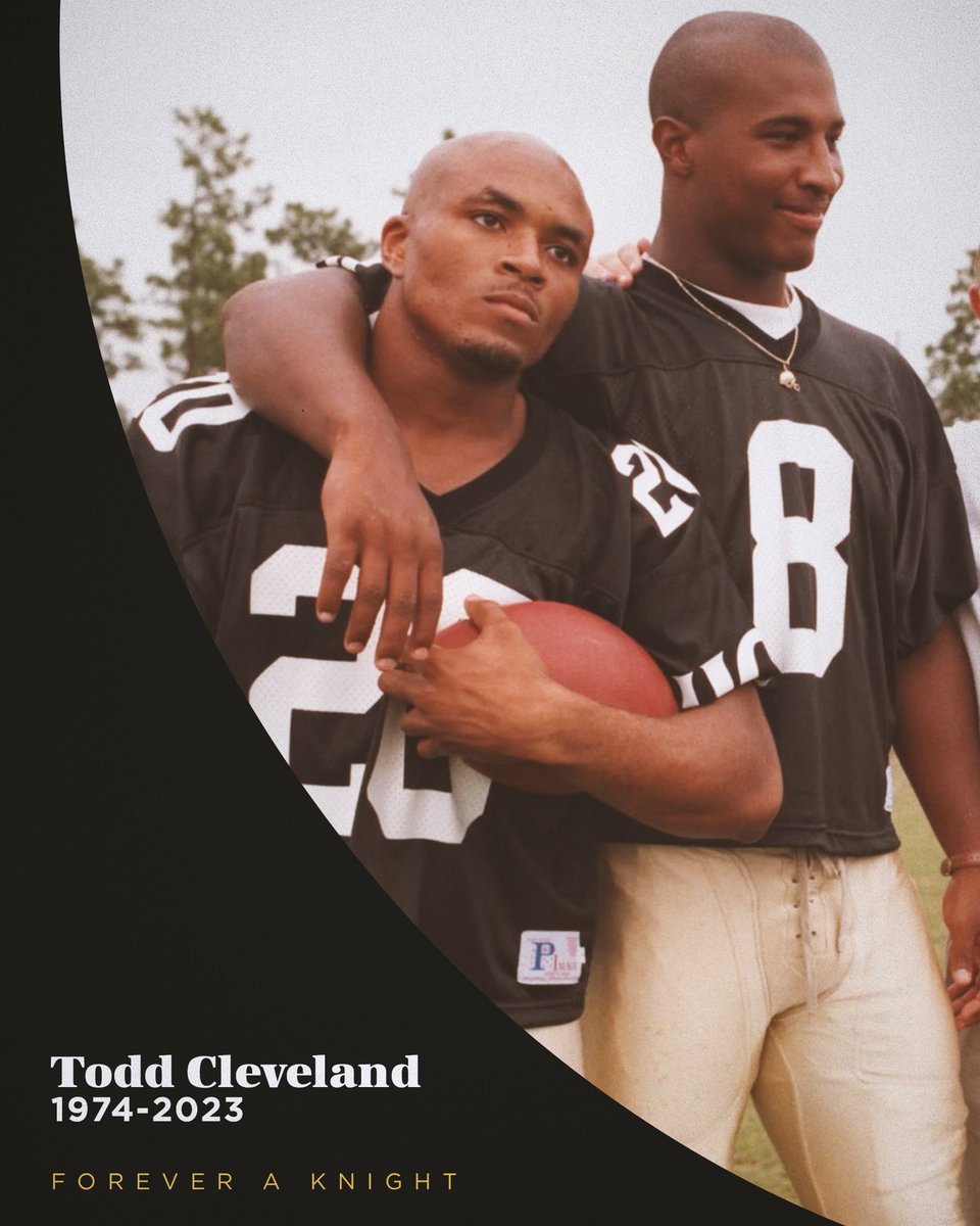 Varsity_Knights's tweet image. Our heartfelt condolences go out to Todd Cleveland's family on his passing. Todd #20 will always be remembered as a Knight, and his legacy will continue to shine brightly. May his family, teammates and friends find solace in the cherished memories they hold dear.