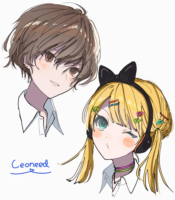 バチャ髪型妄想レオニリン&めーちゃん #prsk_FA