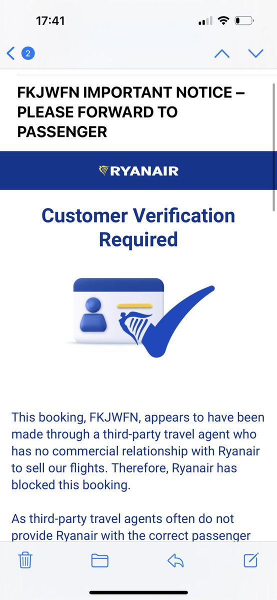 MaxJamesMackay's tweet photo. @askryanair Is this a legit email? https://t.co/7XZbk9j432