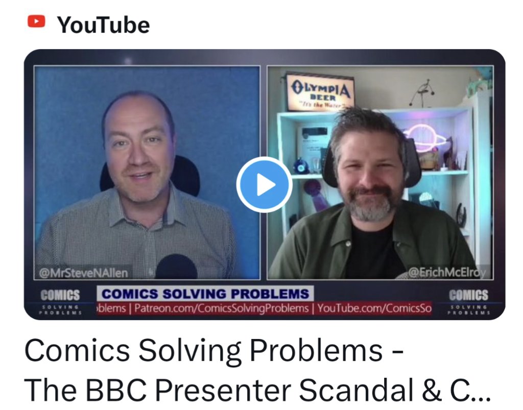 We announced we were going to cover the #BBCPresenterScandal and moments before our show he was named. They realise the media power that is #ComicsSolvingProblems