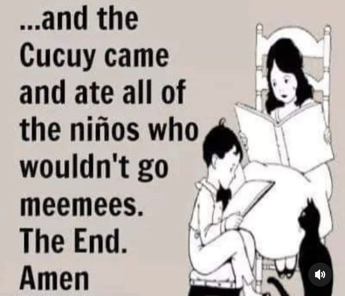 imritarodriguez's tweet photo. 😂 If you know —-you know. Comment below how this story went for you. #brownissues #latinos #mexicanculture #mexicanproblems #folktales #monsters #cucuy #lallorona #bedtimestories #hispanicCulture https://t.co/tFzPRgIK9a