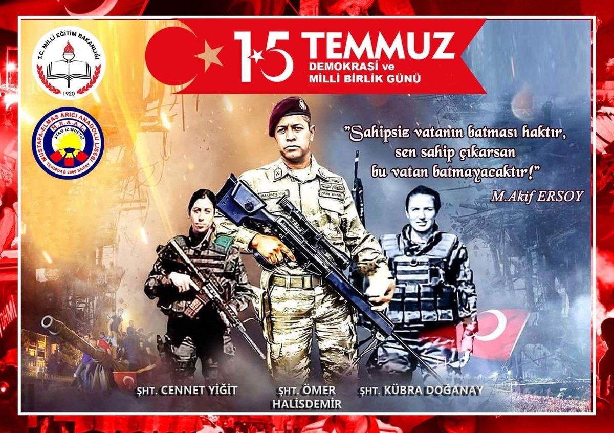 15 Temmuz Demokrasi ve Milli Birlik Günü'nde tüm sehit ve gazilerimizi saygıyla anıyoruz.