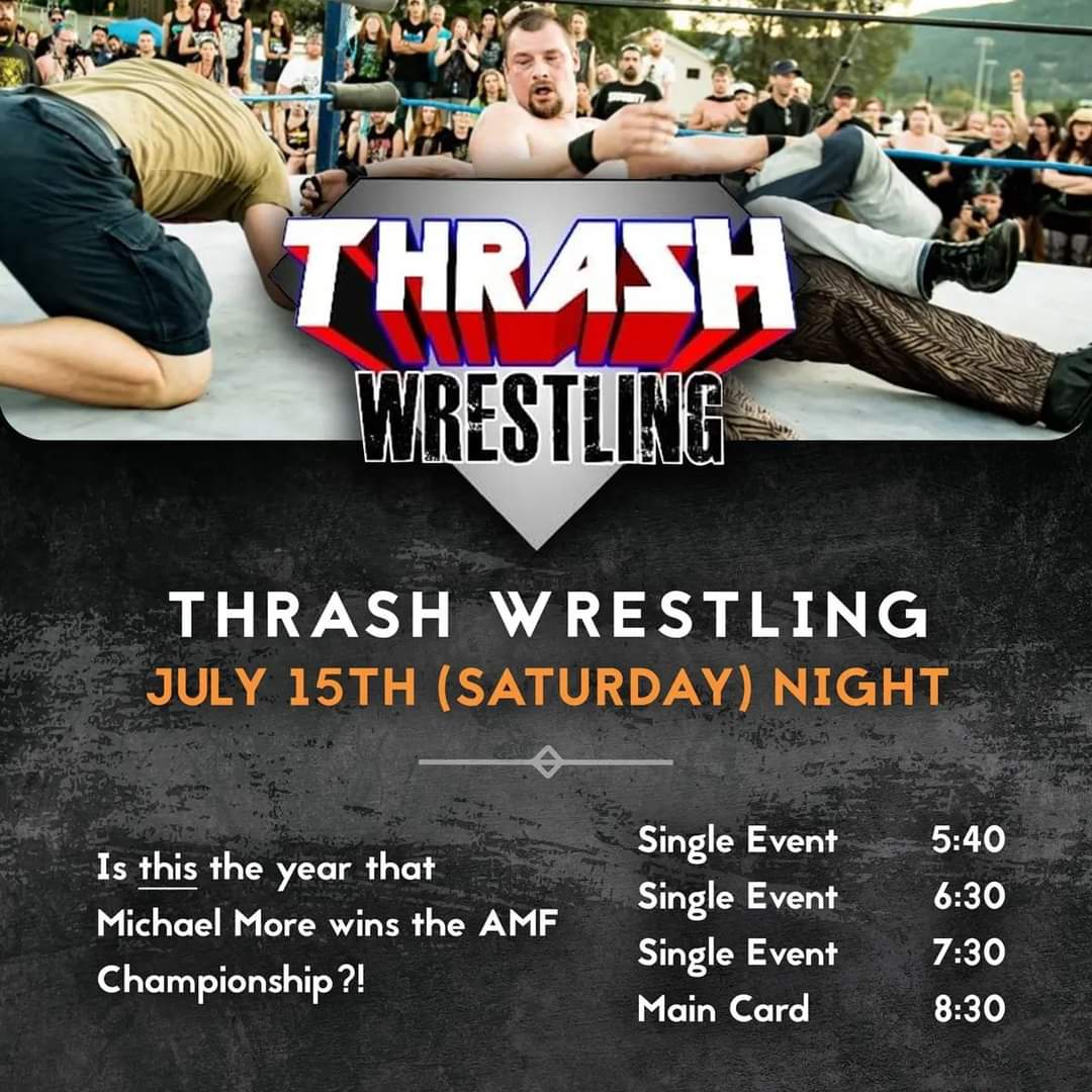 DanniDeeds's tweet photo. Today's the day!

#thrashwrestlingbc 
#armstrongmetalfest 

Shows at 5:40, 6:30, 7:30 and 8:30 pm. https://t.co/izjmzB1PWq