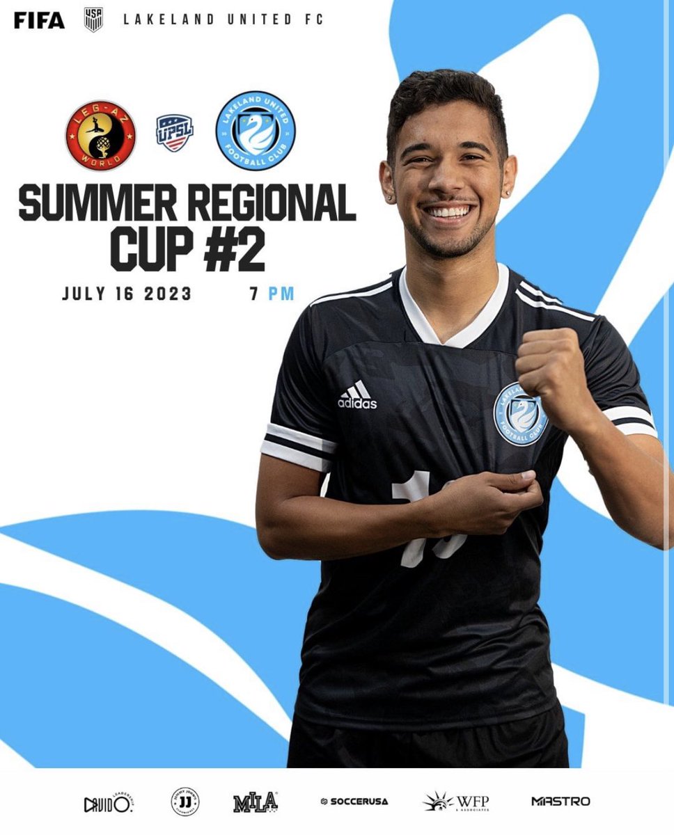 ⚽️NEXT MATCH 

⚔️Lakeland United FC vs. Leg-AZ World FC
🗓️July 16th, 2023
⏰7 PM
🏆<a href="/UPSLsoccer/">UPSL</a> 2023 Summer Regional Cup 
🏟️17690, US-301, Summerfield, FL 34491