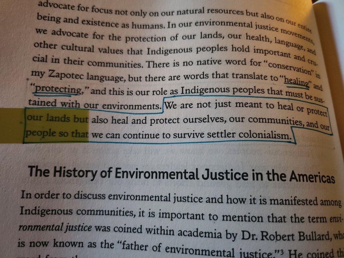 'We are not just meant to heal or protect our lands but also heal and protect ourselves, our communities, and our people so that we can continue to survive settler colonialism.' @doctora_nature, Fresh Banana Leaves, pg 132.