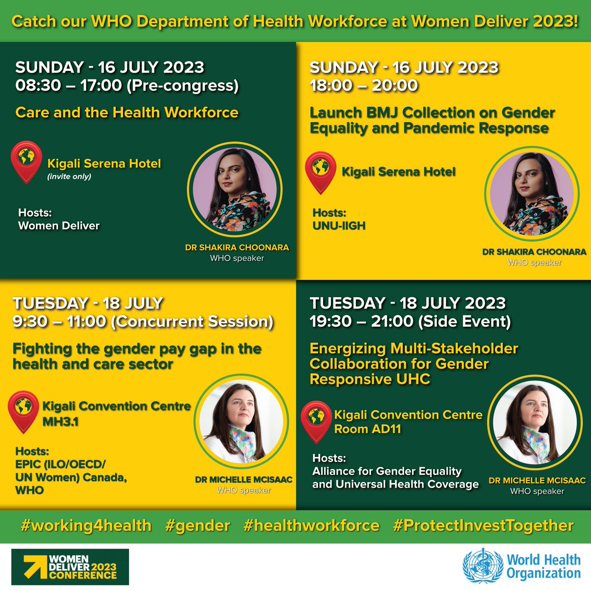 ChoonaraShakira's tweet photo. Thrilled to be joining @WHO #healthworkforce #working4health team & @MLMcIsaac at the #WD2023 @WomenDeliver
Catch all sessions #care #intersectoral #action #uhc #gender #genderpaygap
See you tomorrow & all of next week!!
@SOPHUWC @betty_04_15 @UN_Women @HRPresearch @ev4gh https://t.co/kQNLdAvIbu