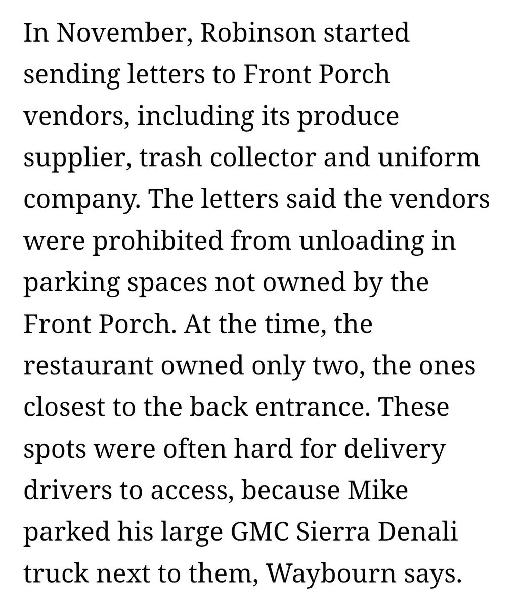 BartenderHemry's tweet photo. Truly something for everyone in this story, for the planning/traffic crowd you've got the MAGA couple weaponizing parking minimums (and their personal giant SUV) to lay siege to the restaurant https://t.co/KMpEKTpNf3