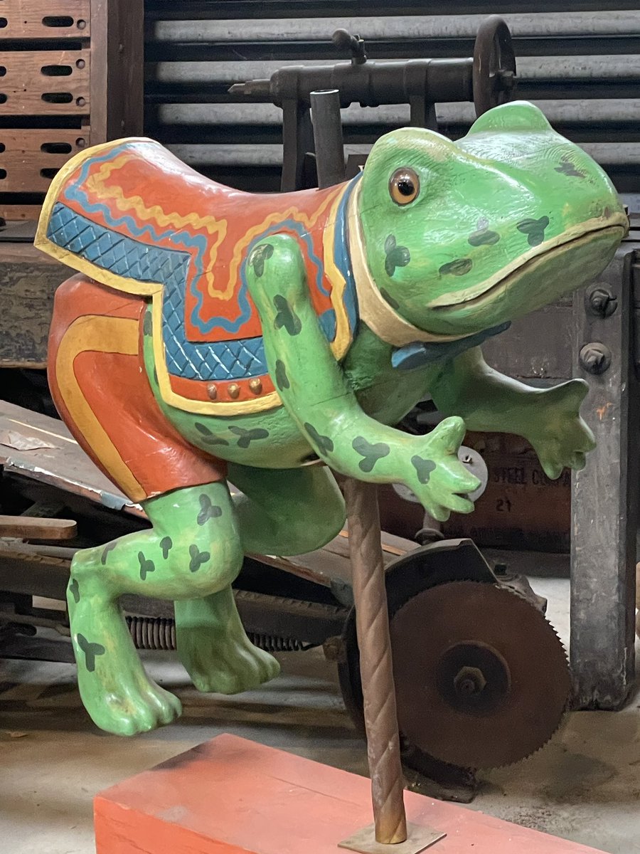 Learning about carousel crafting of yesteryear at the Hershell Carousel Museum in N. Tonawanda, NY. I spied a hand carved tree frog and couldn’t resist! Excited to meet my 4th grade <a href="/TurnerCreekES/">Turner Creek Elementary</a> tree frogs in a few weeks!