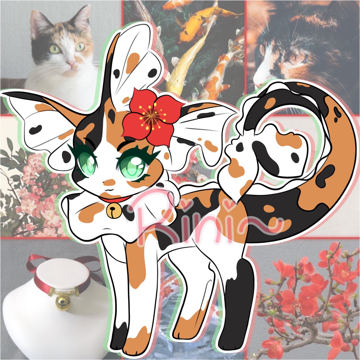 I'm back making adopts!
#2 Calico Koi Printed Vaporeon!🐱🐟🌺

More info in the thread!
#art #pokemonart #vaporeon #adoptable