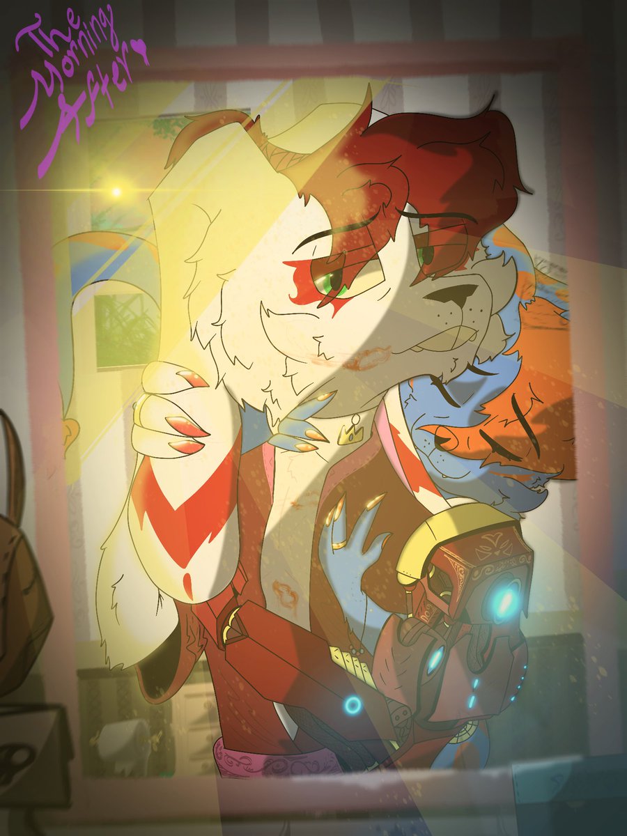 ImpoDartVR's tweet photo. Sometimes the best mornin’s is simply getting ready for the day with the person you love so very much~ 
@DeapScea 
#furryart #furryartworks https://t.co/b6wZ4wgJHm