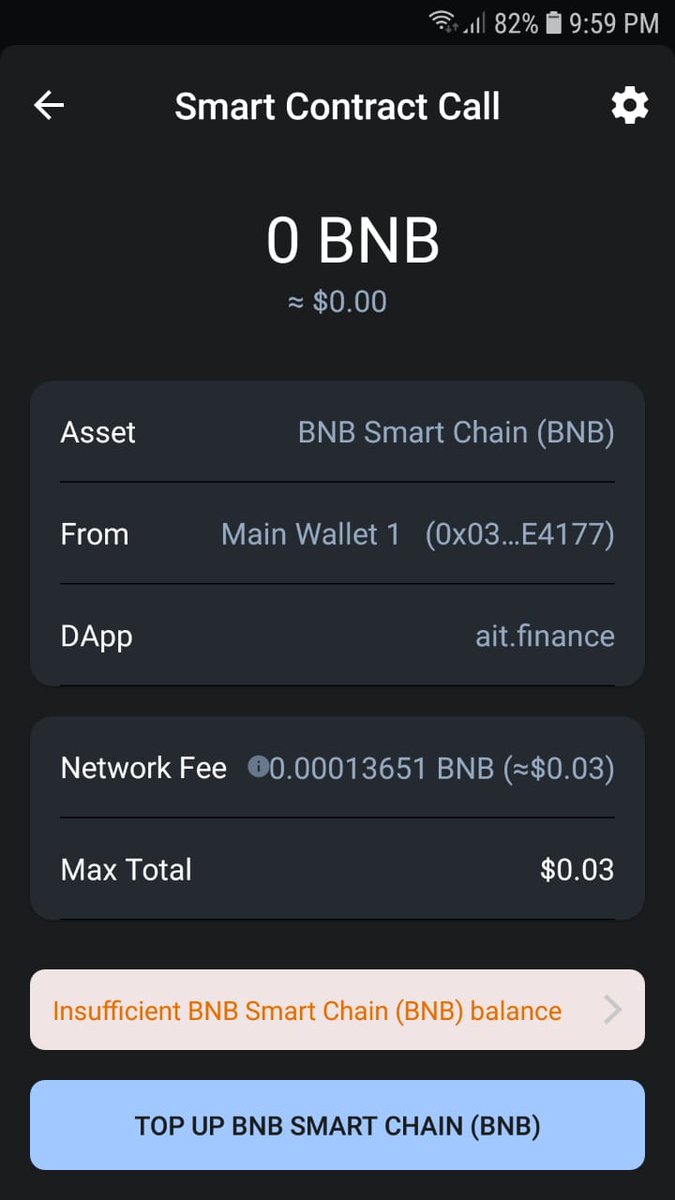 bs_bilalsaeed's tweet photo. @AITraderGlobal Scam alert ❌
#AITRADER #AI #AIT 
Its a scam they are asking to pay 0.03 BNB Fee🤬🤬🤬🤬🤬🤬 https://t.co/w92n701IR4