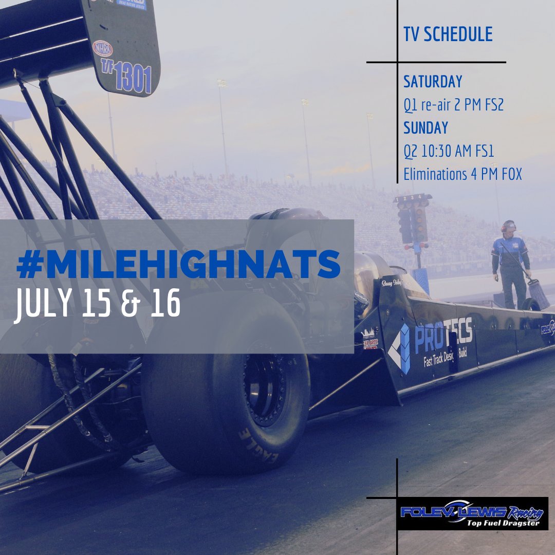 Our planned schedule does not see us back in action until Indianapolis.

In the meantime, check out the #NHRA #MileHighNats this weekend on the FOX networks.