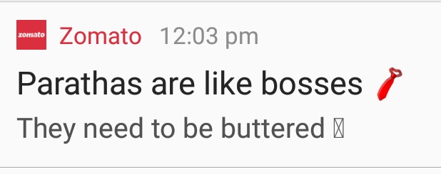 MsTalkitive's tweet photo. Picked up a disagreement with my boss yesterday before I left and today I see this 😒🤦‍♀️ Really???  Zomato 😒😒 No they DON'T 🚶‍♀️ https://t.co/Doka4gQoVD