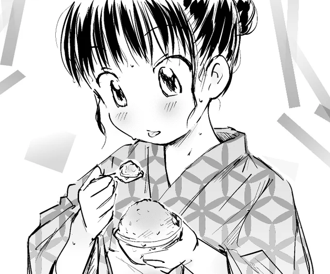 かき氷を食べる時はちょっと迎え舌になっちゃう子。 
