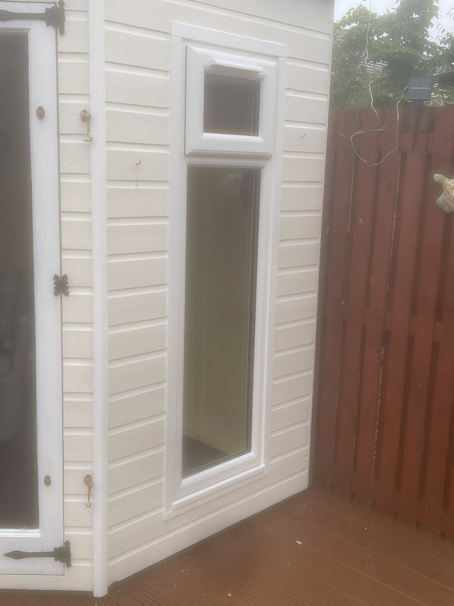 Replacement of wooden frames in a wooden summerhouse with new UPVC windows with hopper openers to allow better ventilation in East Lothian.