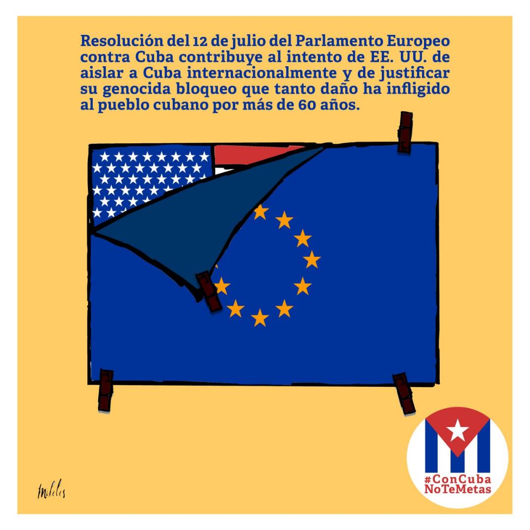 La verdad es nuestra, el odio está en la UE y en los mercenarios que se presentan a las campañas Yankees. No podrán jamás con Cuba 🇨🇺.
<a href="/PartidoPCC/">Partido Comunista de Cuba</a>
<a href="/UlisesGuilarte/">Ulises Guilarte de Nacimiento</a> 
<a href="/YamileRamosCord/">Yamilé Ramos Cordero</a> 
<a href="/EumelinS/">Eumelin González Sánchez</a>