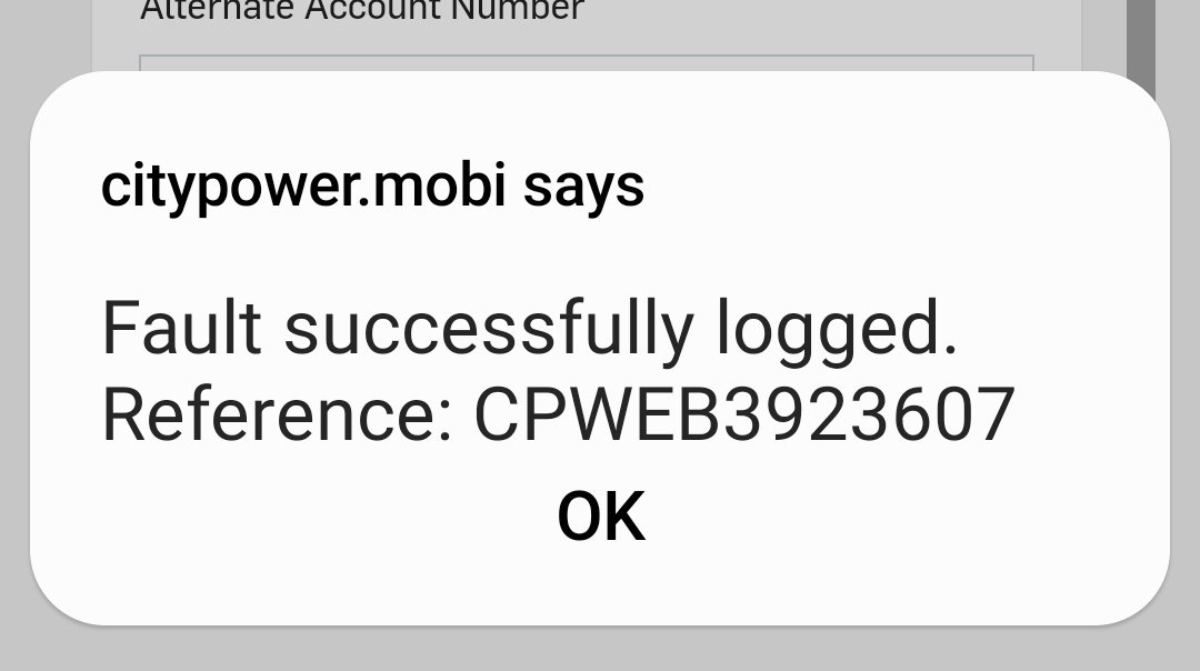 ClaireGrainger1's tweet photo. @CityPowerJhb power not restored after loadshedding in Derby Drive Northriding. Please advise on an ETR, hopefully not in 4 days time like this week?! https://t.co/ds8fbzhA0U