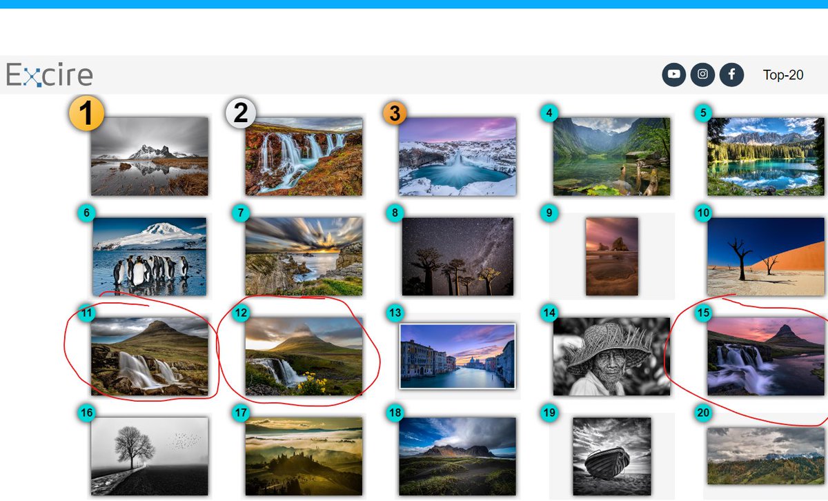 wiesenbacher's tweet photo. Die Grenzen der KI?
Ich habe mal beim #Excire Fotowettbewerb teilgenommen. Mir fรคllt auf: die KI hat 3x das gleiche Motiv unter die Top 20 gewรคhlt. Daraus schlieรe ich, dass durch selbst Optimierung irgendwann das "perfekte Foto" gefunden wird und die Vielfalt darunter leiden -2 https://t.co/C8MWJGdY0s