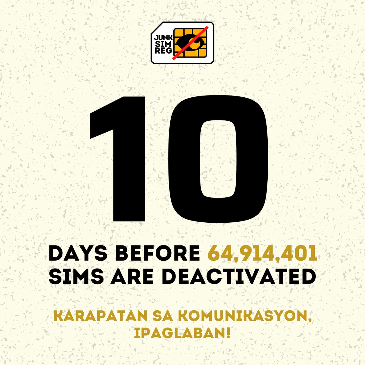 JunkSIMregNOW's tweet photo. 10 days na lang, madedeactivate na ang mga unregistered SIM. Ang sabi, kaya may SIM registration para maiwasan ang scams. Pero bakit parang mas dumami at lumala sila? #junksimregistration https://t.co/yE3zrctHHi