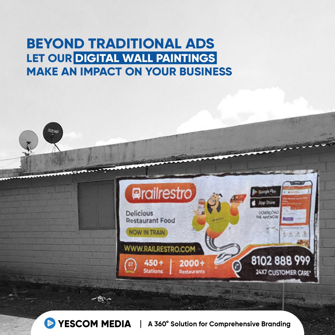 MediaYescom's tweet photo. Discover an extraordinary &amp; eye-catching method to promote your business with YESCOM Media's digital wall painting advertising! Leave a lasting impression on your target audience &amp; ignite their curiosity about your offerings.
#advertisement #localadvertising #localadvertisement https://t.co/eo3utrwrCD