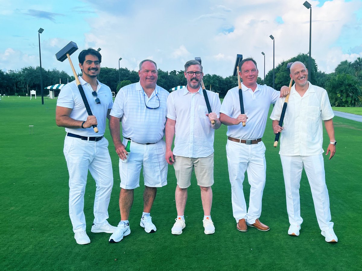 FLPathologists's tweet photo. Last night the #FSP Board of Directors and Faculty enjoyed an evening at the National Croquet Center to kick off #FLPathConf. Thank you to @carisls for supporting and joining in the fun! https://t.co/wPv9r3Qvmk