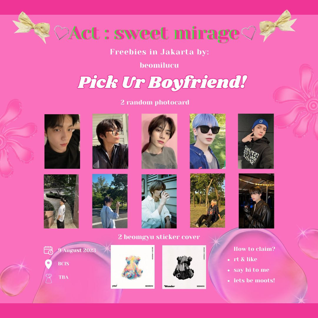 beomilucu's tweet photo. 🌷🖇act : sweet mirage in jkt✧♡.°⑅
freebies by @beomilucu 🧸💗

📆 9 august 2023
📍beach city international stadium 

see u moa🥰
#TXT_ASM_TOUR_in_Jakarta #TXTinJKT 
#ASM https://t.co/RCNet2SEcE