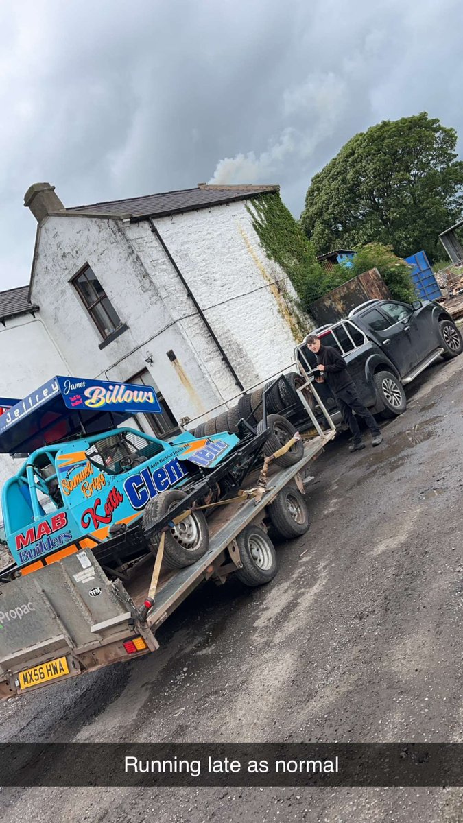 All loaded on the road to Bradford 
Running late as normal 
Let see how rusty I am 😂