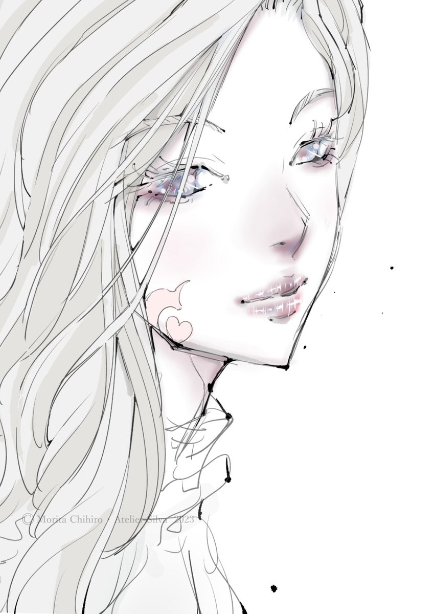 solo 1girl long hair white background eyelashes portrait lips  illustration images