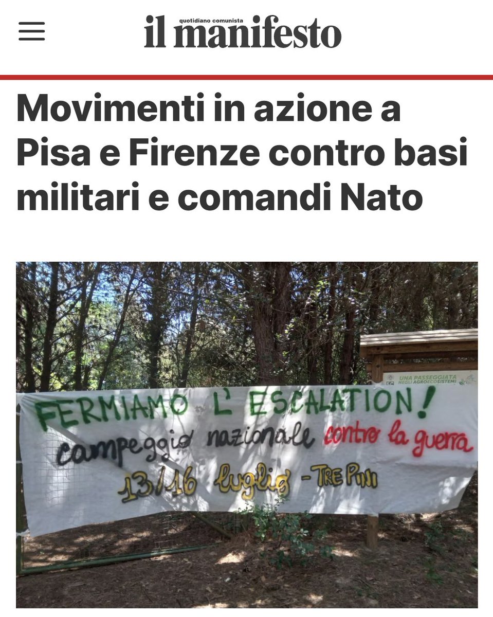 FI_Possibile's tweet photo. Non si fermano le mobilitazioni contro la realizzazione a #Pisa di una nuova grande base militare per i reparti speciali dei Carabinieri, e a #Firenze di un comando della #Nato alla #caserma #Predieri di #Rovezzano. https://t.co/s0Fm1piPeZ