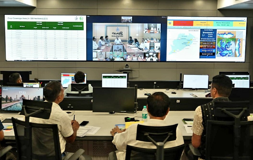 krushibibhag's tweet photo. Hon’ble Minister @rajaaswain conducted a review meeting today to take stock of different schematic interventions, achievements &amp; monitoring through Krushi Samiksha Kendra (KSK), India's first integrated command &amp; control facility in the agriculture domain. https://t.co/vwfzj1jmbC