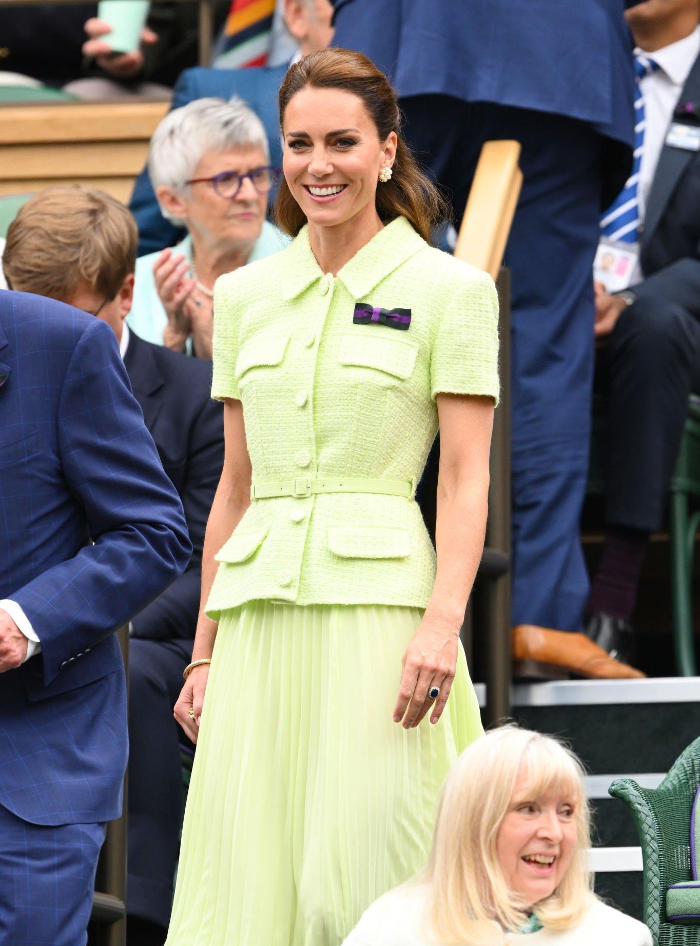 Belle on X: Princess Catherine arrives at the Royal Box to watch the ladies  finals today💚 #Wimbledon  / X