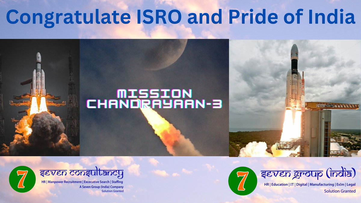 7consultancy's tweet image. Congratulations Team ISRO for the successful launch of #Chandrayaan3 
Proud moment for the Whole Nation!!