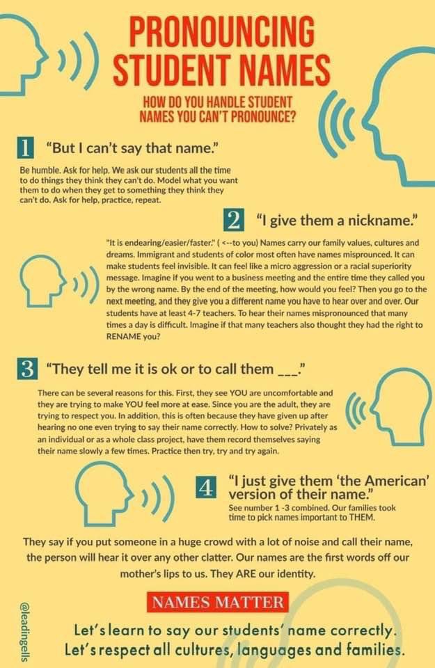 I've always felt so strongly about being able to properly pronounce names-it matters.