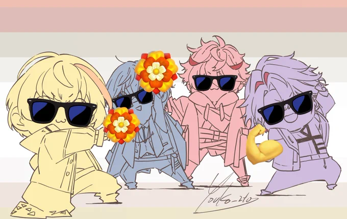 ヴォルタ1周年〜おめでとうございます イラスト再掲+スタンプ遊びですが……w  どの曲も素敵でしたけど、ここほんとに楽しくてめっちゃ笑ってしまいました